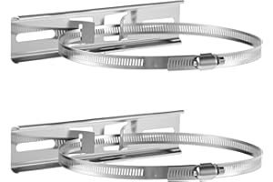 GTZIQA Pole Mounting Kits, Stainless Steel 7.9 x 1.9 Inch Pole Mount Bracket Sign with Adjustable 2-8 Inch Clamps for Solar Light, Outdoor Waterproof Junction Box, Electrical Boxes