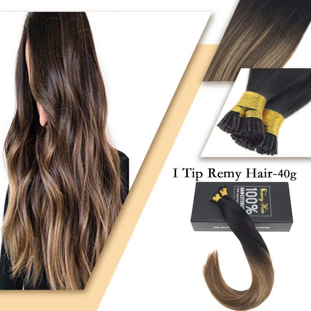 Amazon Com Sunny Natural Black Ombre Pre Bonded Keratin I Tip