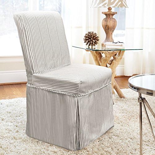 Coverworks Monroe Relaxed Fit Long Dining Chair Slipcover (Set of 4) Neutral