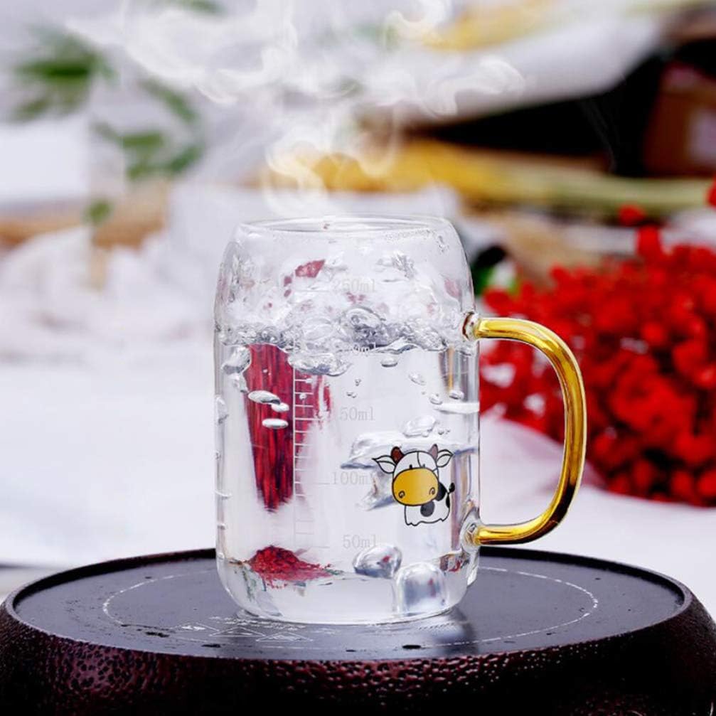 Amazon Co Jp Tinksky 耐熱ガラスカップ 計量カップ かわいい ティーカップ コーヒー ミルクカップ 電子レンジ 食洗機対応 クリア飲むカップ ホーム キッチン