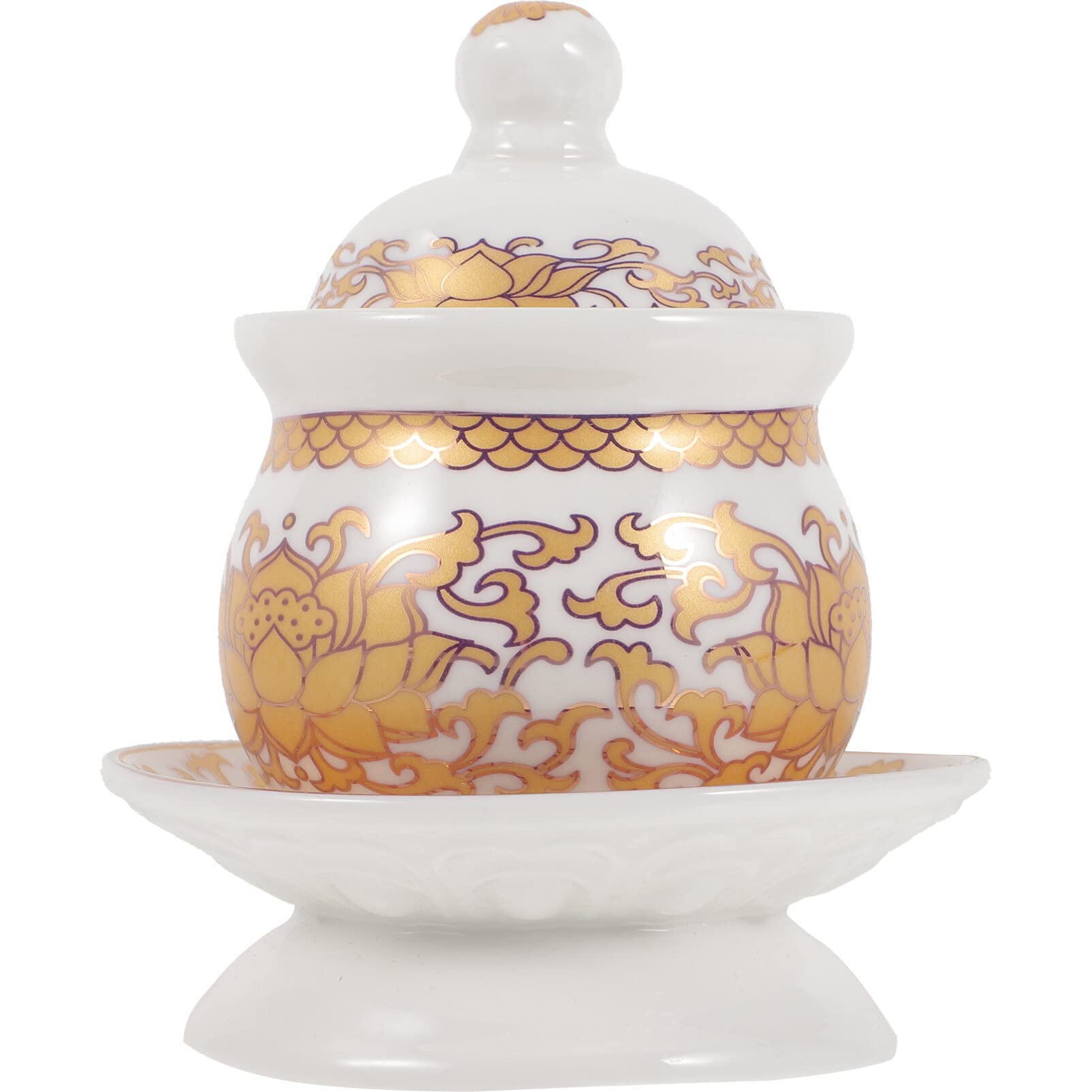 Angoily Ceramic Cup Buddhist Water Offering Bowls Holy Water Offering Cup Buddhist Worship for Supplies