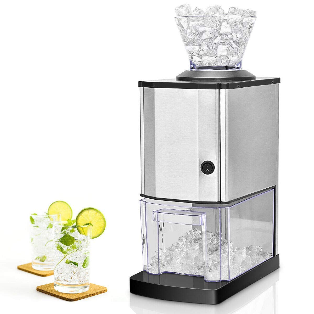 Nightcore Electric Ice Crusher, Ice Shaver Snow Cone Maker Machine with Stainless Steel, Idea For Home, Party and Gathering