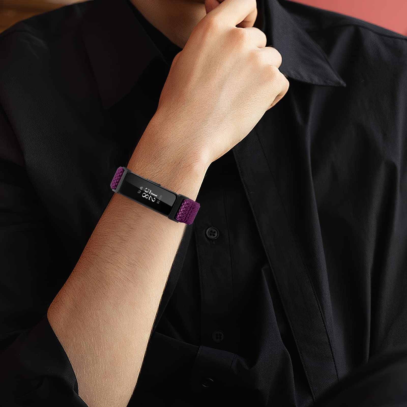 Yunshare Elastisch Nylon Armband Kompatibel mit Fitbit Inspire 3/Inspire 2/Inspire HR/Ace 2/Ace 3 Armband, Atmungsaktives verstellbares Ersatzarmband fur Damen Herren 6