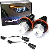 iJDMTOY White LED Angel Eye Ring Marker Bulbs Compatible With BMW 5 6 7 Series X3 X5 (E39 E53 E60 E63 E64 E65 E66 E83), Not For Headlight Bulbs