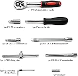 EGOFINE 46 Piece 1/4 Inch Drive Socket Set with Case and Quick Release Ratchet view 3