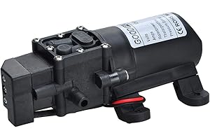 COVVY DC 12V 60W Water Pump 100PSI High Pressure Diaphragm Pump 1.2GPM Self Priming Water Pump for RV Caravan Boat Marine