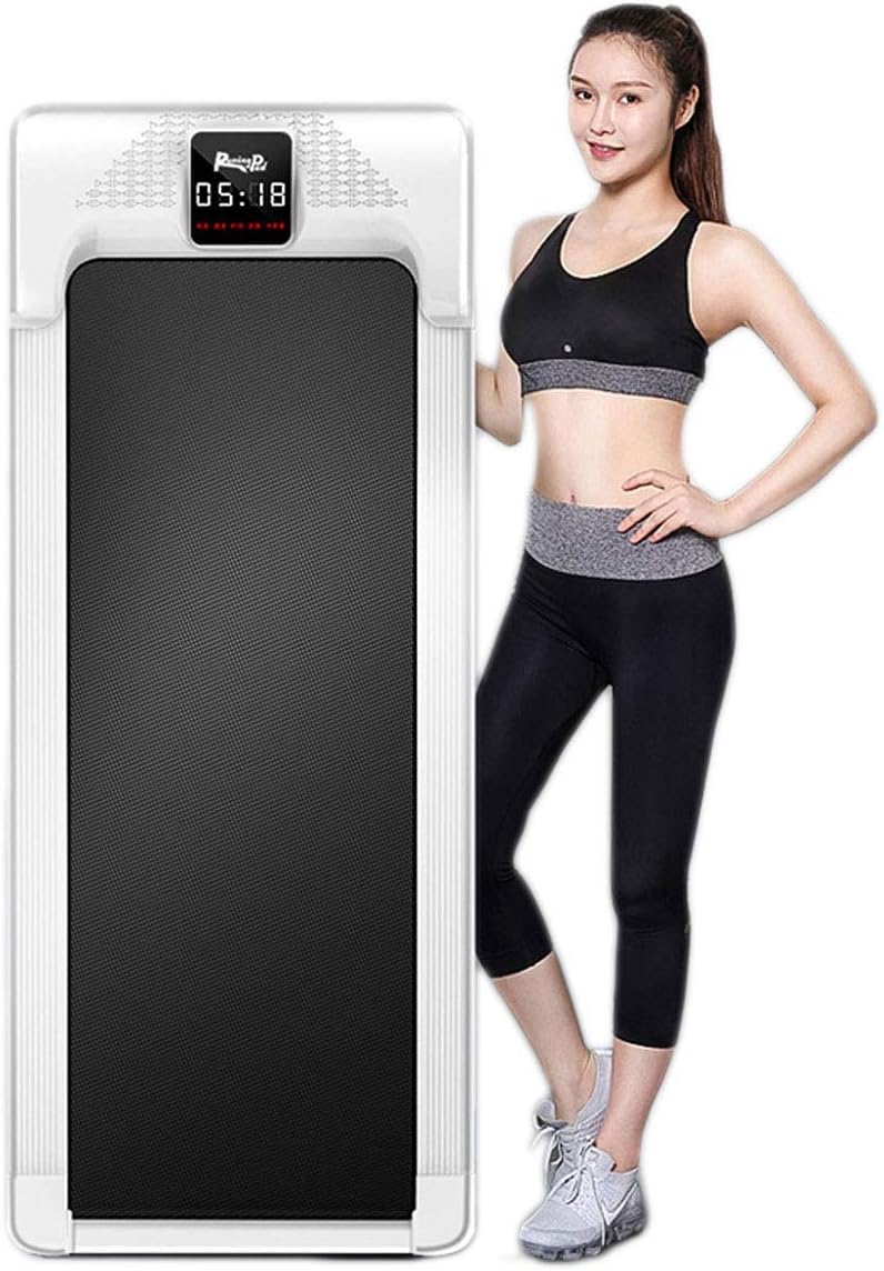 NFJMWM Treadmill Portable Electric Flat Walking Machine Multifunctional Simple Folding Walker for Indoor Gym Fitness Workout Men and Women