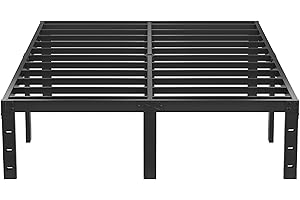 SHOANED Full Metal Bed Frame - 14 Inch Tall Heavy Duty Bedframe Black Basic Steel Slats Platform No Box Spring Needed/Easy Assembly/Noise Free