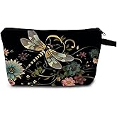 MoCaliduccious Dragonfly Print Women Makeup Bag Outdoor Portable Cosmetic Bag Toiletry Kit Travel Organizer