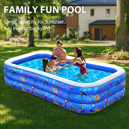 Inflatable Pool for Kids, 2021NEW Plastic Kiddie Pool, 96"X56"X22" Swimming Pool for Kids, Rectangular Blow up Pools for Kids, Kids Pools for Backyard, Above Ground Kids Swimming Pool - Image 2