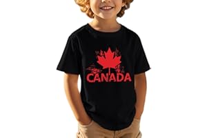 Canada Day T-Shirt for Boys Girls Canadian Maple Leaf Flag Graphic 1st July Patriotic Shirt Short Sleeve Kids Summer Tops
