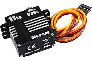 Micro 11KG 0.06S Digital Coreless HV Programmable Servo, 8.4V, 180/270/360 Degree, Metal Gear, for RC Cars (180 Degree)
