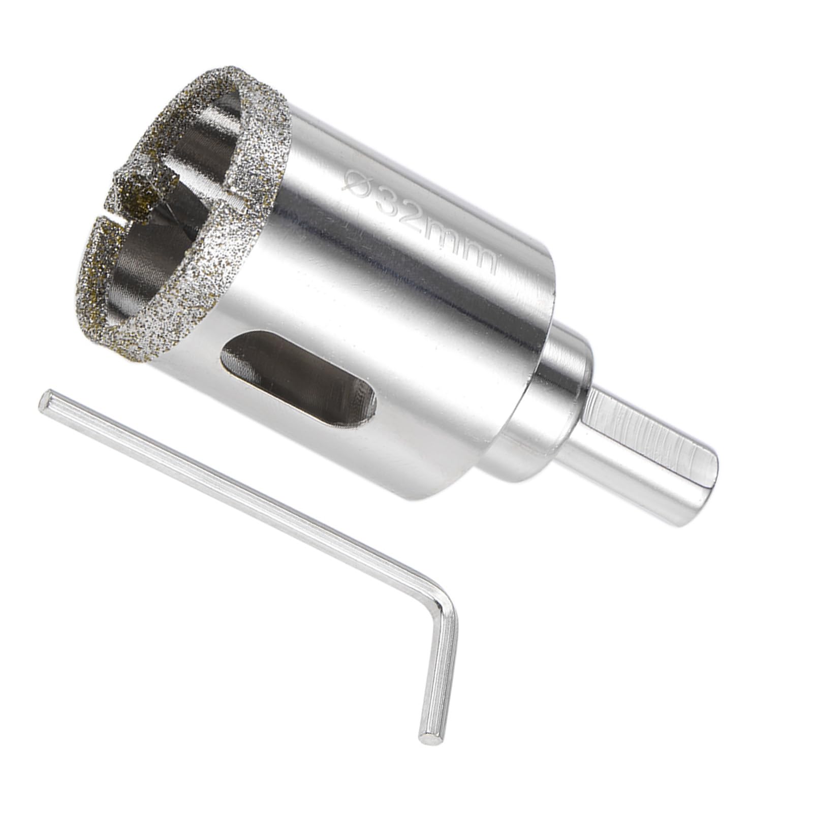 CoCud Diamond Hole Saws Drill Bits, 32mm / 1-1/4" Drilling Diameter, White Zinc Plated with Center Guide Drill Bit - (Applications: for Glass Ceramic Tiles Marble Stone) — image 1