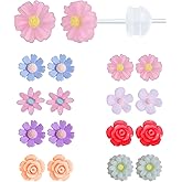 KASFREE Plastic Earrings for Sensitive Ears Hypoallergenic Studs for Women
