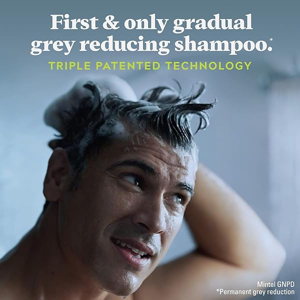JUST FOR MEN CONTROL GX GREY REDUCING SHAMPOO, GRADUAL HAIR COLOR FOR STRONGER AND HEALTHIER HAIR, 4 FL OZ – PACK OF 1 (PACKAGING MAY VARY)