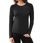 GYS Women's Pajama Tops Bamboo Viscose Soft and Moisture-Wicking Long Sleeve Underwear Base Layer