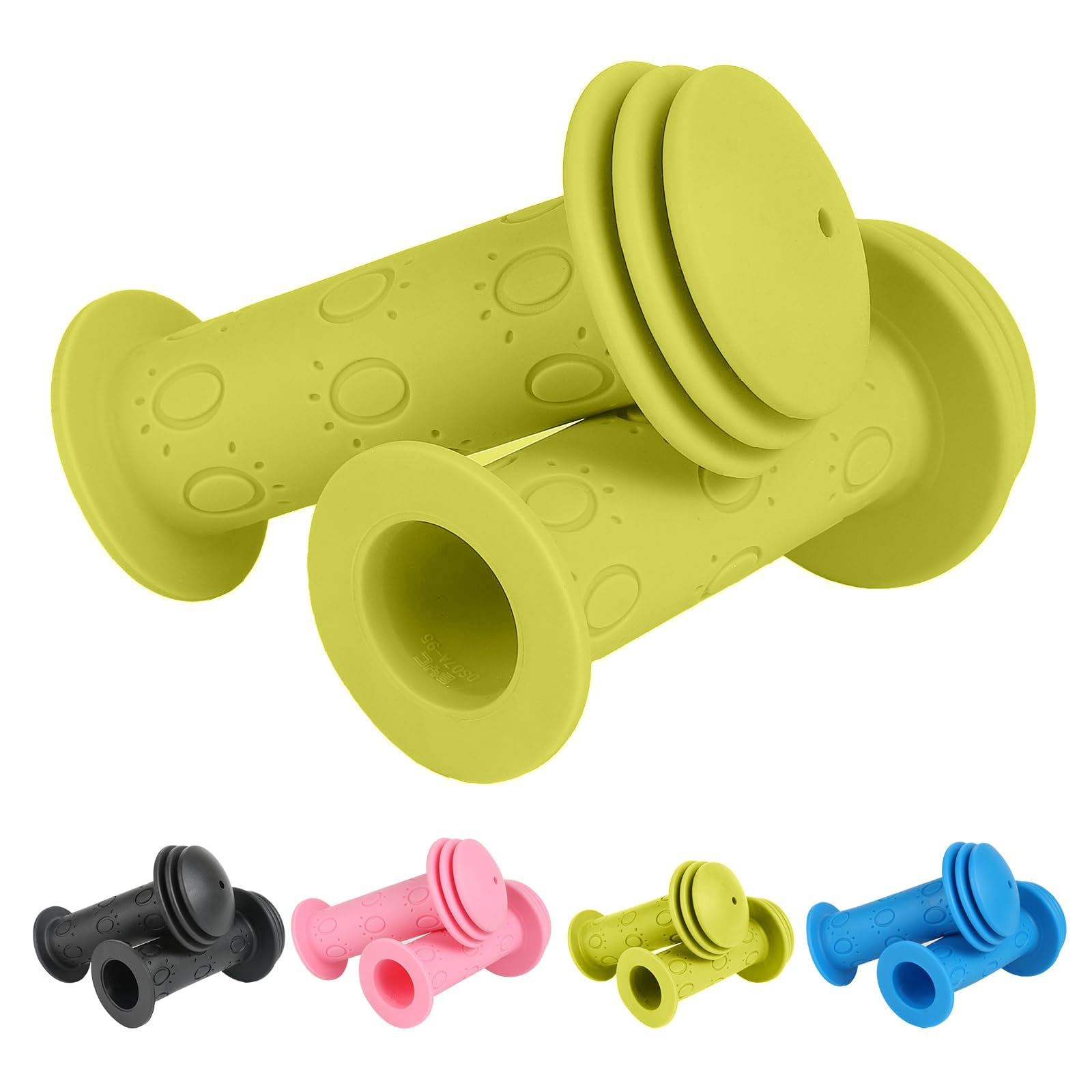 DOETYD One Pair Soft Rubber Kids Bike Handlebar Children Bicycle Grips Scooters Handle Grips,Green