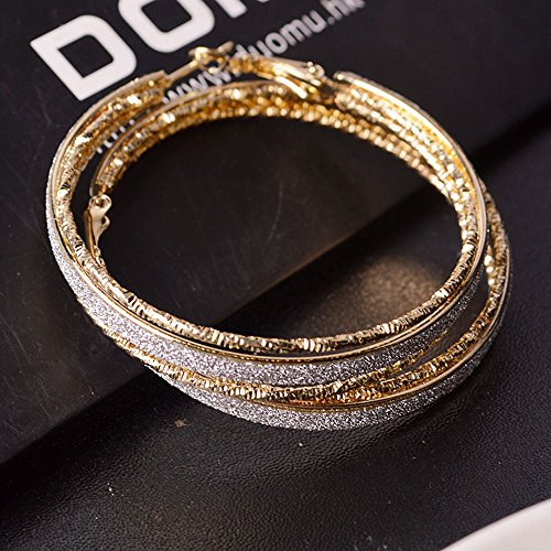 Gbell Women Dull Polish Drop Hoop Earrings Party Jewelry - Large Round Dangle Drop Earrings for Ladies Girls,5.5cmx 5cm (Silver)