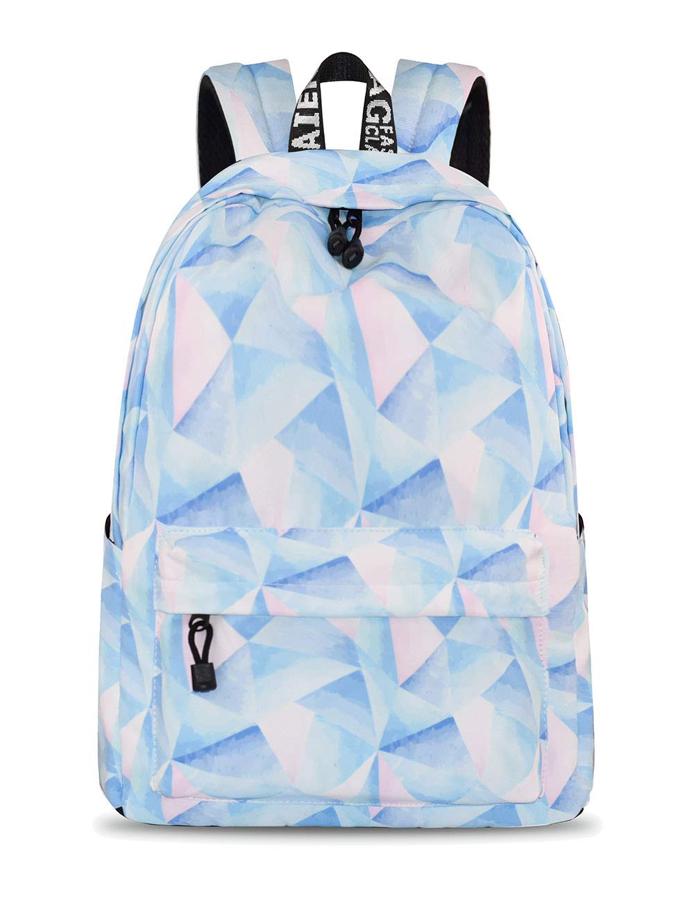 YANAIER Waterproof School Backpack for Girls Teens Cute Print Bookbag Laptop Backpack Women Travel Casual Daypack Light Blue