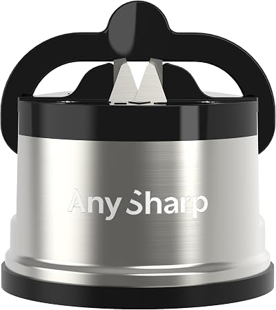 AnySharp Pro Knife Sharpener with Suction Brushed Metal