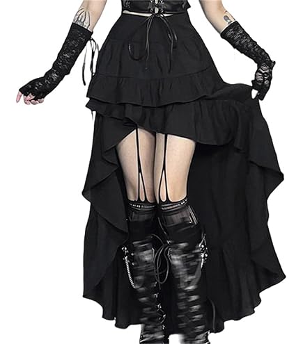 Amazon.com: Twfsgirl Goth Long Maxi Skirts Women Y2k Black High