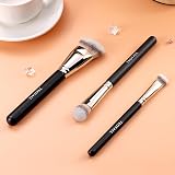 TEOYALL Flat Angled Brushes - Foundation, Concealer, Bronzer Set (3 Sizes) view 6