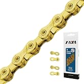 TAYA NOVE-91 9 Speed Bike Chain, 116 Links, Ti-Gold | Durable and Smooth Shifting, For Gravel and MTB