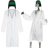 Croloose 12 ft Giant Skeleton Costume Set Christmas Movie Costume Set | White Robe and Extra Large Hat for Halloween Holidays Cosplay Accessories for Home Porch Yard Lawn Outdoor Prop Decor