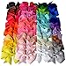 Imanom 40Pcs 3'' Baby Hair Bows Pinwheel Boutique Bow Clips for Girls Kids Teens Toddlers Kids Barrettes Ponytail Holder Hair Accessories