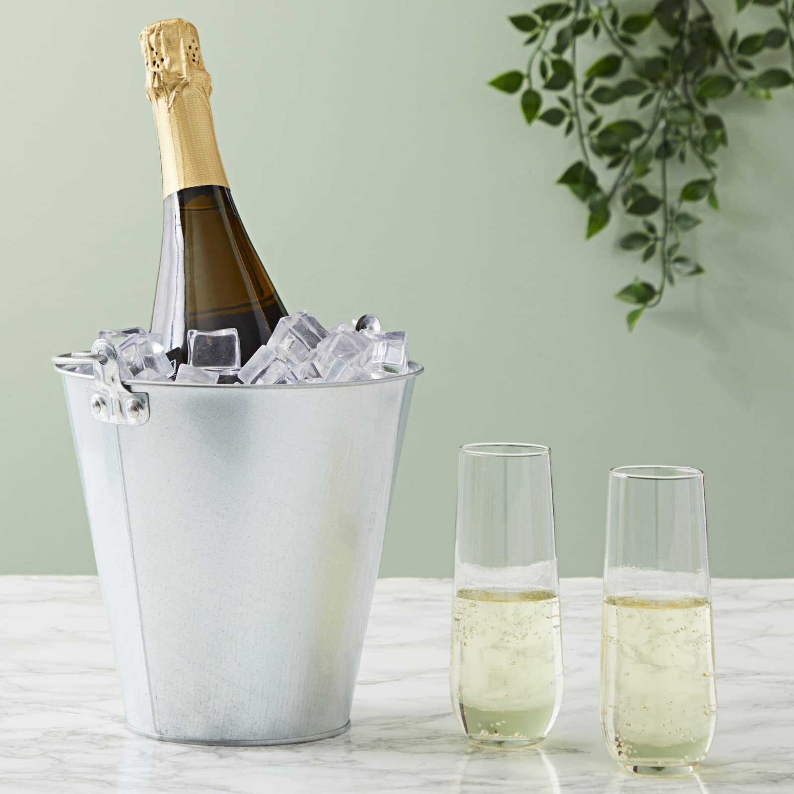 Mua Juvale Metal Bucket - 6-Pack, 100 oz, 7 in Dia x 7.2 in H, Silver ...