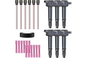 Performance Master Set of 6 Ignition Coils & Pigtail Connector Wiring Harness Kit Compatible with Ford Escape Fusion Lincoln Zephyr Mercury Mariner V6 3.0L UF486 DG514 C1594 5C1651 DG-514