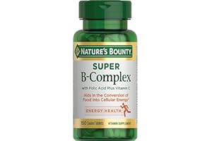 Nature's Bounty Super B-complex with Folic Acid Plus Vitamin C, 300 Tablets (2 X 150 Count Bottles)
