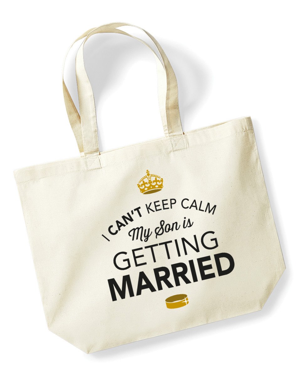 Mother of Groom Gift Bag Wedding Tote Son Getting Married Keepsake Present Hen Party (Natural)