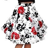 Fancyqube(TM) Women Pleated Vintage Skirts Floral Print Midi Skirt