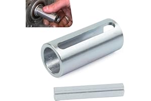 MOXRUQ 3/4" to 1" Shaft Adapter Pulley, Stainless Steel Crank Shaft Sleeve Adapter, W/Step Key Gas Engine Pulley Crank Shaft Sleeve Adapter Pulley Bore Reducer Bushing Sheave & Key Predator (Silver)