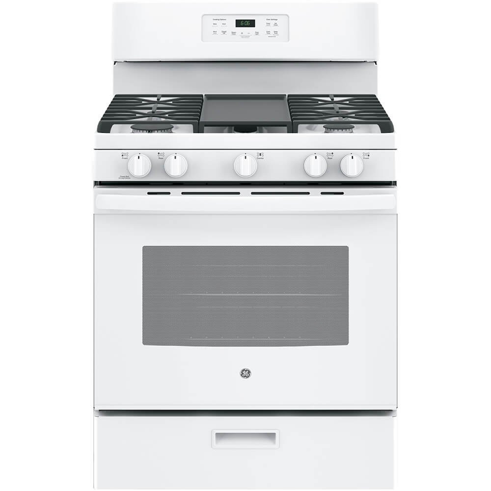 GE JGBS66DEKWW 30" White Gas Sealed Burner Range