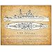 USS BB-39 Arizona Battleship Patent - Historic WW2 Poster, Battle Warship Display, Great Gift for Navy Veteran or Military World War II and Ship Captain, 11x14 Unframed Art Print Poster