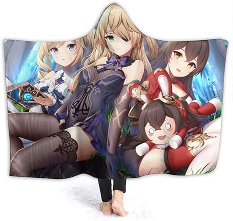 Amazon 原神 ブランケット フード付き 毛布 柔らかい フランネル キルト 蛍 クレー パイモン キャラ印刷 ふわふわ 色褪せない おしゃれ 大判 掛け毛布 げんしん グッズ 自宅 キャンプ 旅行 3つのサイズ おもちゃ おもちゃ