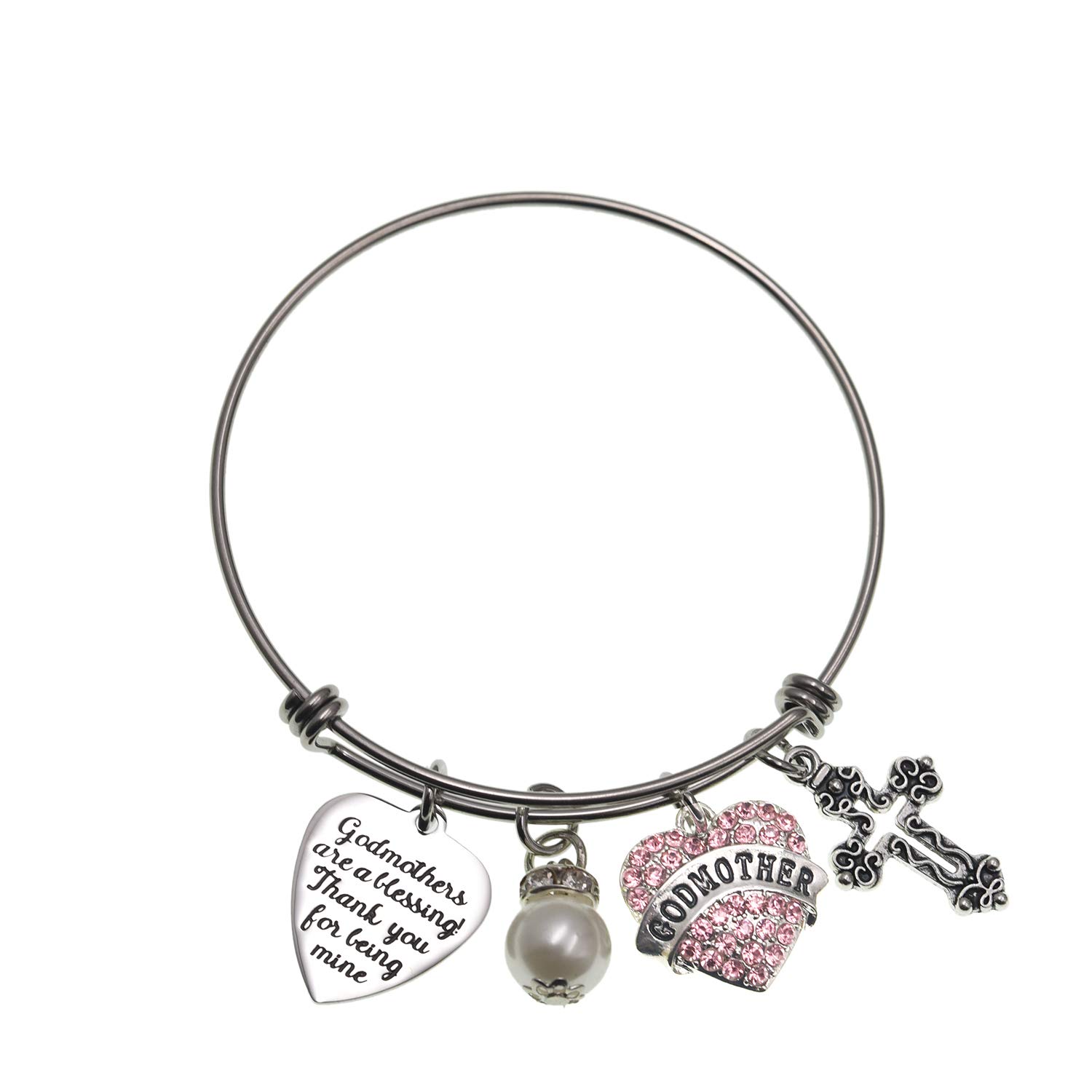 LParkin Godmother Bracelet Godmothers are a Blessing Thank You for Being Mine Bangle Stainless Steel Godmother Gift Jewelry Bracelets …