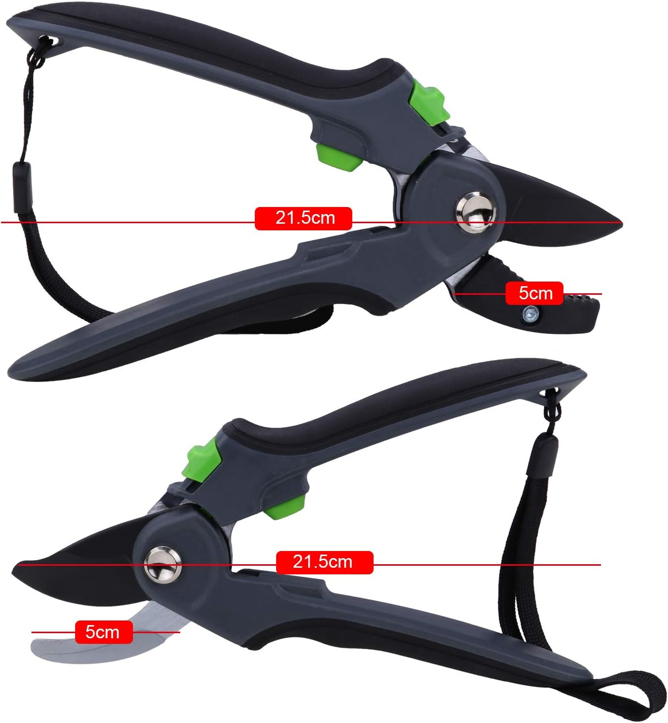 KEESIN Adjustable Secateurs Set,Ergonomic Bypass Anvil Shears,Garden Pruners Razor,Strong Gardening Tools - Image 5