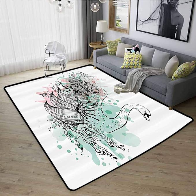 Alfombra de recámara suave con diseño de animales, para interiores, con