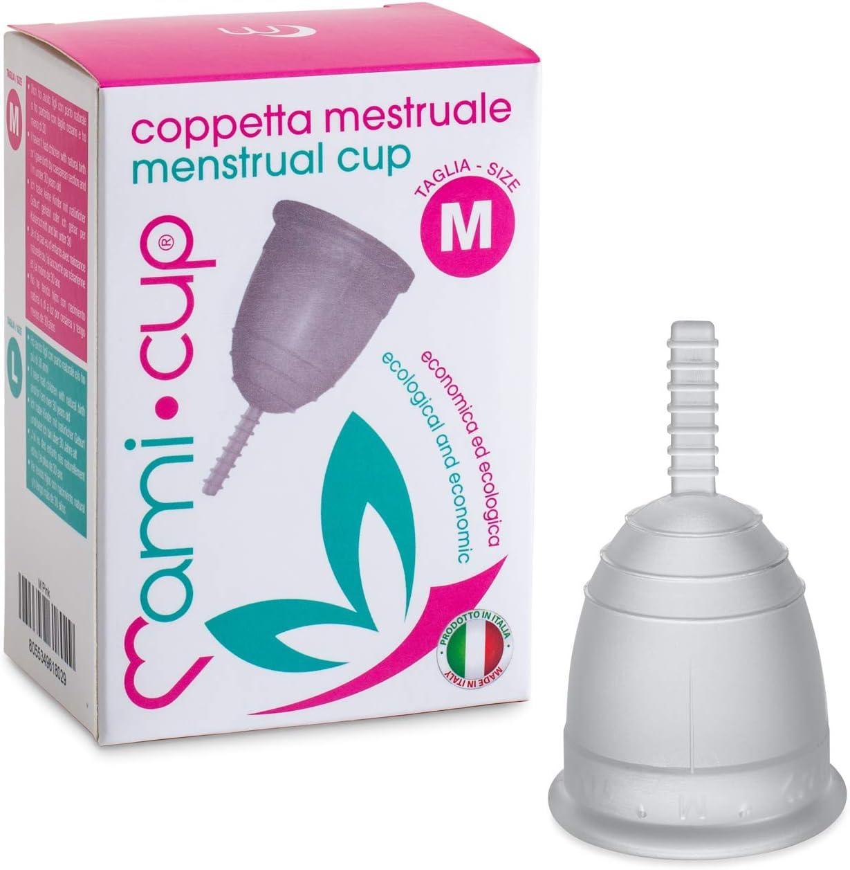 Mamicup® Menstrual Cup (Transparent, M) Soft, Flexible, Reusable Medical-Grade Silicone- Most Comfortable Period Cup