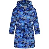 Tunoluker Boys Fleece Robe Sleepwear Hooded Plush Soft Bathrobe for Kids 2-16 Years