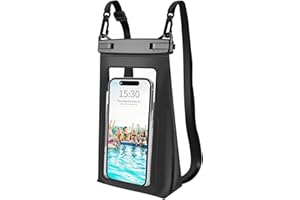 KEBRELA Large Waterproof Phone Pouch Floating, Universal Waterproof Phone Case for iPhone 15 Pro Max 14 Plus 13 12 11 Samsung up to 7.2'', IPX8 Water Proof Cellphone Dry Bag for Beach Pool Swimming Black