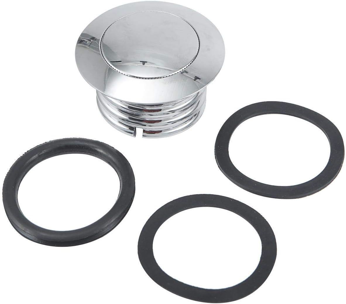 INNOGLOW Motorcycle Vented Fuel Tank Pop-Up Gas Cap for 1982-2010 Harley Davidson and Some Ural models including Patrol and Troyka Silver