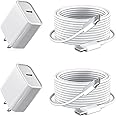 i Pad Charger Fast Charging 10ft for Apple iPad Pro 13/12.9/11 in 2025/2024, iPad A16 11th/10th Gen 10.9, iPad Air M3 M2 6th/5th, iPad Mini 7 A17 Pro, 20W USBC Block Long USB C to C Cable,2-Pack White