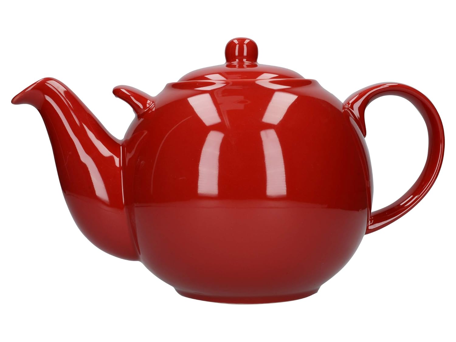 London Pottery Globe Extra Large Teapot with Strainer, Ceramic, Red, 10 Cup (3 Litre) Amazon.co