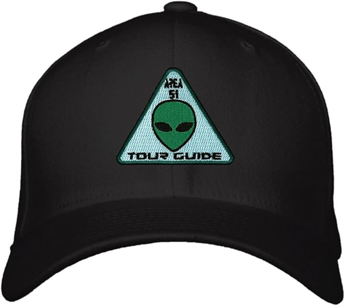 Area 51 Tour Guide Hat Adjustable Mens Black Aliens UFO at Amazon's
