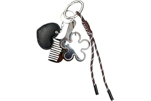Everyday Use Comb Glass Keychain with Small Hair Tool and Reflective Glass for Quick Touch Ups Daily Use Braided Rope Comb Ke