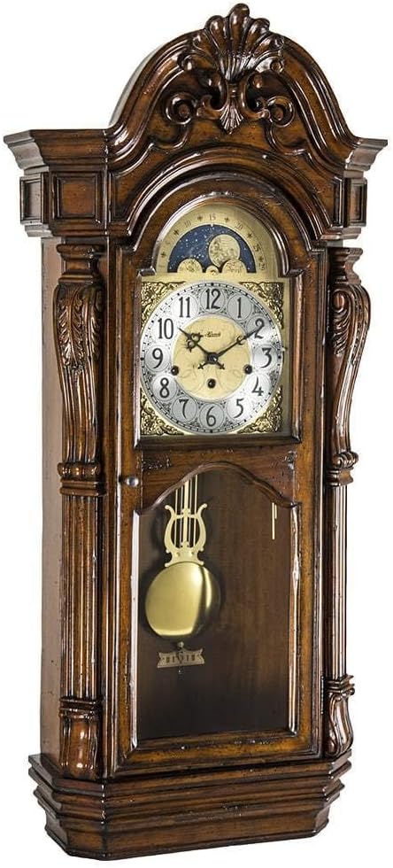 Qwirly Store: Shreveport #700605030351 Mechanical Regulator Wall Clock by Hermle - Antique Chiming Walnut Wall Clock with Pendulum - A Great Gift for an Anniversary, Wedding or Birthday